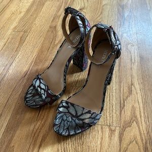 Merona Silver and Maroon Heels
